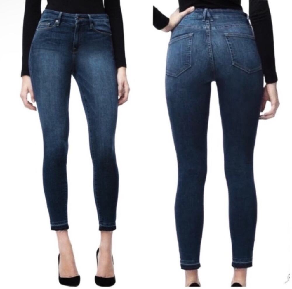 New Good American Good Waist Crop Midrise Skinny Jean Blue331 Women 0/25 NWT